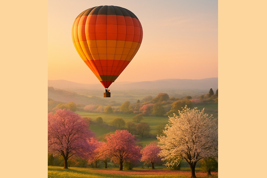 Floating Into Spring: The Magic of Hot Air Balloon Rides Over Blooming Landscapes